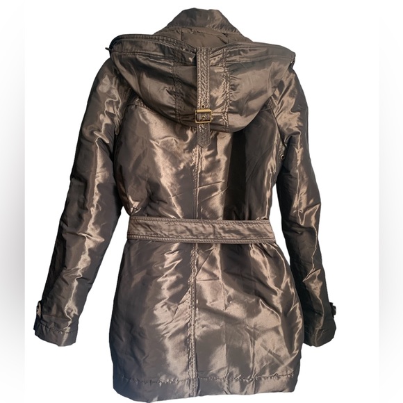 BURBERRY BRIT Metallic Olive Down Coat size medium - Picture 2 of 16